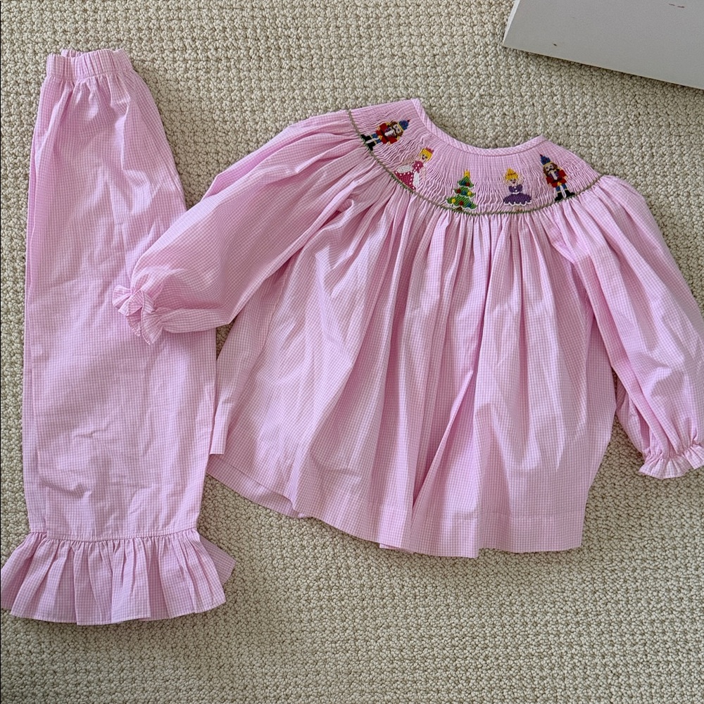 Delaney Pink Smocked Toddler Outfit
